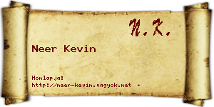 Neer Kevin névjegykártya